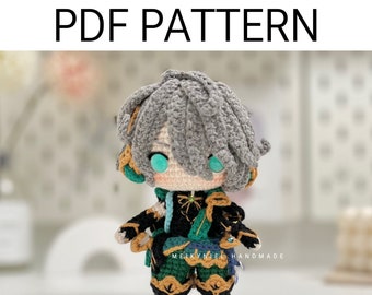 Crochet PDF Pattern: "AL-HAITHAM" Chibi Amigurumi