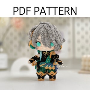 Crochet PDF Pattern: AL-HAITHAM Chibi Amigurumi image 1