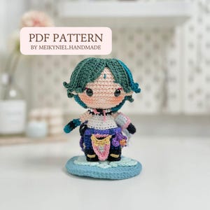 Patron PDF au crochet : Chibi Amigurumi &quot;Xiao&quot;