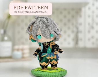 Crochet PDF Pattern: "AL-HAITHAM" Chibi Amigurumi