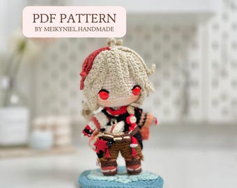 Crochet PDF Pattern: "KAZUHA" Chibi Amigurumi