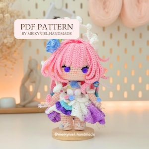 Virkmönster i PDF-format: "CYRENE" Chibi Amigurumi