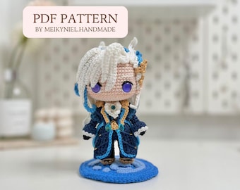 Patrón PDF de crochet: "NEUVILLETTE" Chibi Amigurumi