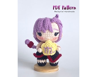 Crochet Doll Pattern : Chibi Star Sign "Scorpio" Amigurumi Crochet Doll