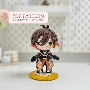 Crochet PDF Pattern: "Zhongli" Chibi Amigurumi