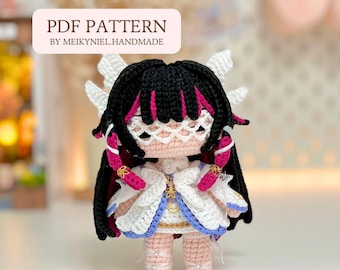 Crochet PDF Pattern: "COLUMBINA" Chibi Amigurumi