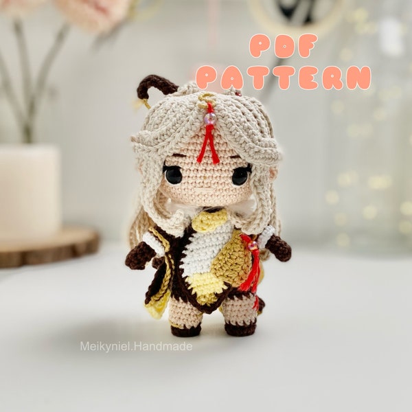 Crochet PDF Pattern: "Ningguang" Chibi Amigurumi