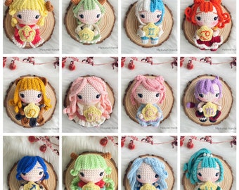 Crochet Pattern : Chibi Star Signs 12in1 Amigurumi