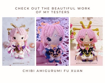 かぎ針編みPDFパターン：「Fu Xuan」ちびあみぐるみ - Etsy 日本