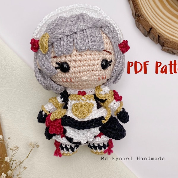 Crochet PDF Pattern : Chibi Amigurumi "Noelle"