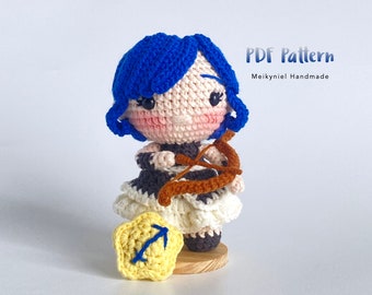 Crochet Doll Pattern : Chibi Star Sign "Sagittarius" Amigurumi Crochet Doll