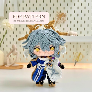 Crochet PDF Pattern: &quot;SUNDAY&quot; Chibi Amigurumi