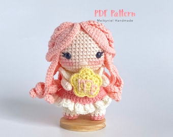 Crochet Doll Pattern : Chibi Star Sign "Virgo" Amigurumi Crochet Doll