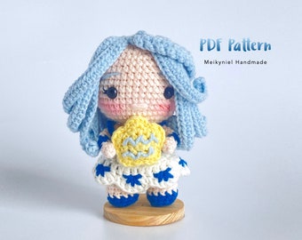 Crochet Doll Pattern : Chibi Star Sign "Aquarius" Amigurumi Crochet Doll