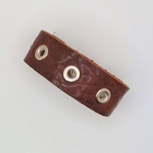Bison Leather Bracelet | Handmade Leather Cuff w/ Grommets