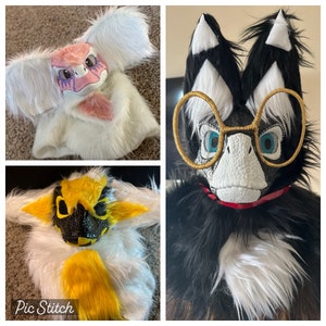Dino full furry mask (custom order)