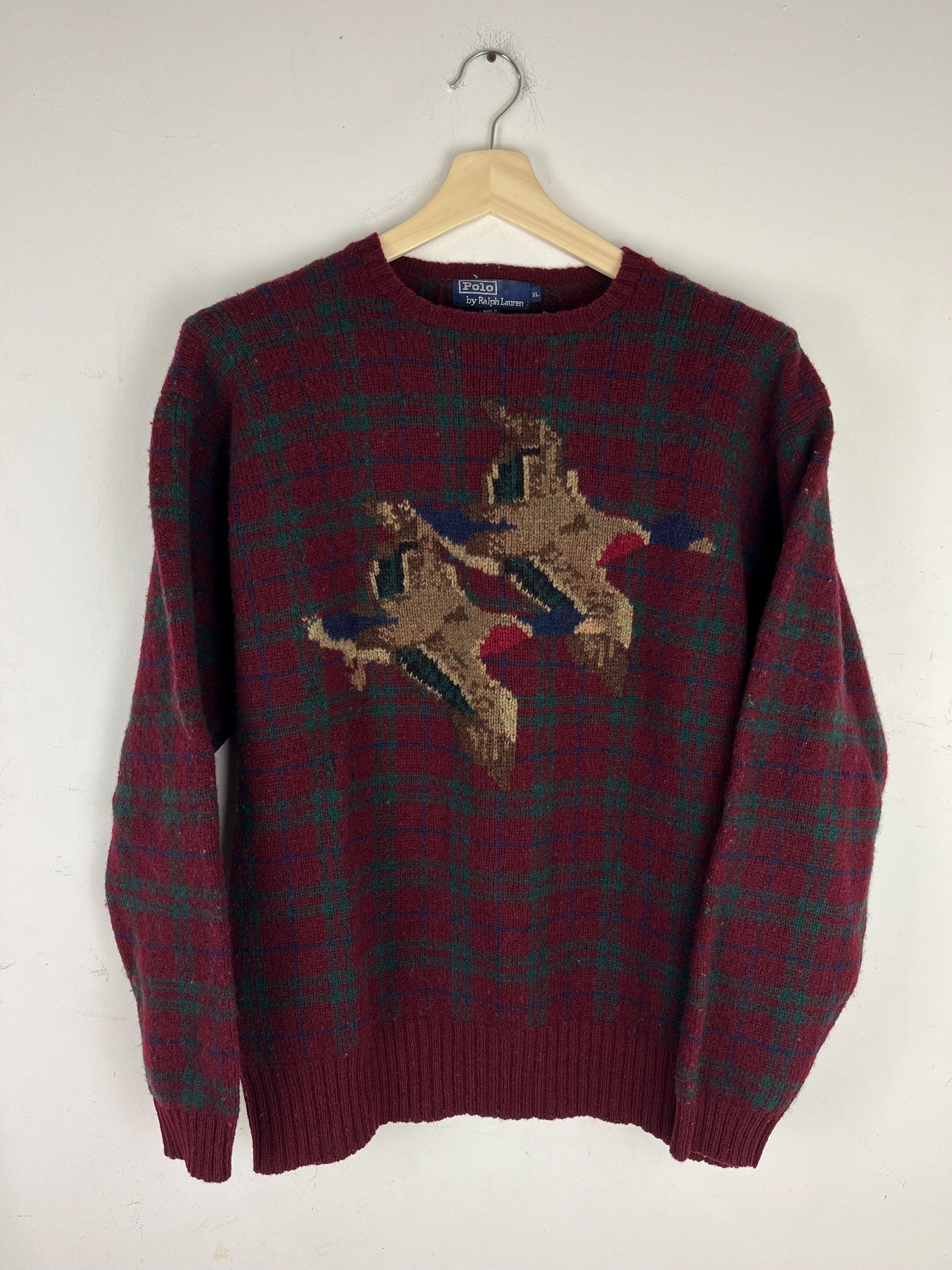 80s〜90s PRL duck huntingJK ラルフローレン Ralph Lauren Duck Sweater - Etsy UK