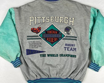 Pittsburgh vintage sweatshirt 80s college bomber jacket