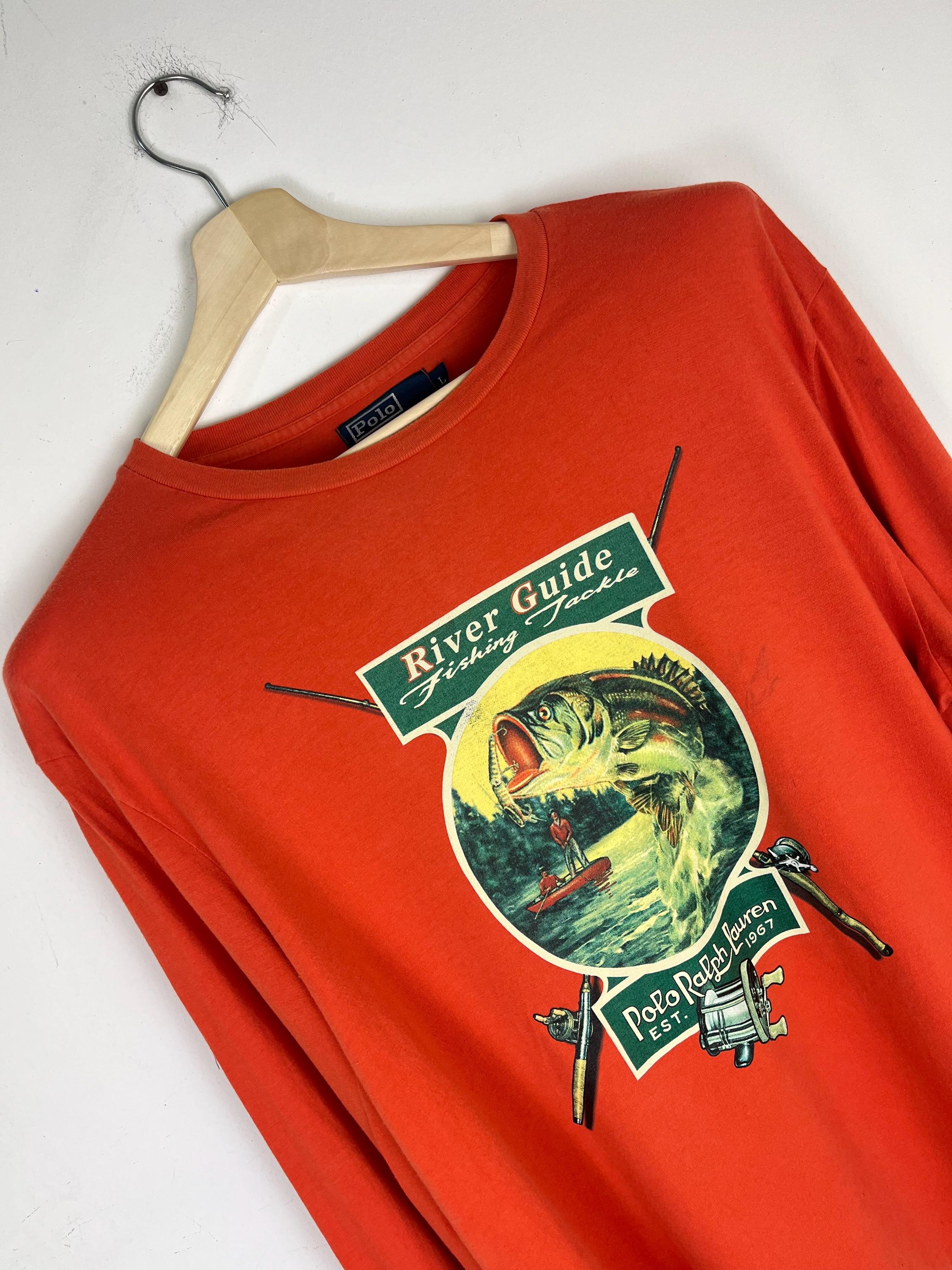 Polo Ralph Lauren T Shirt Long Sleeve Polo Sportsman Fishing River