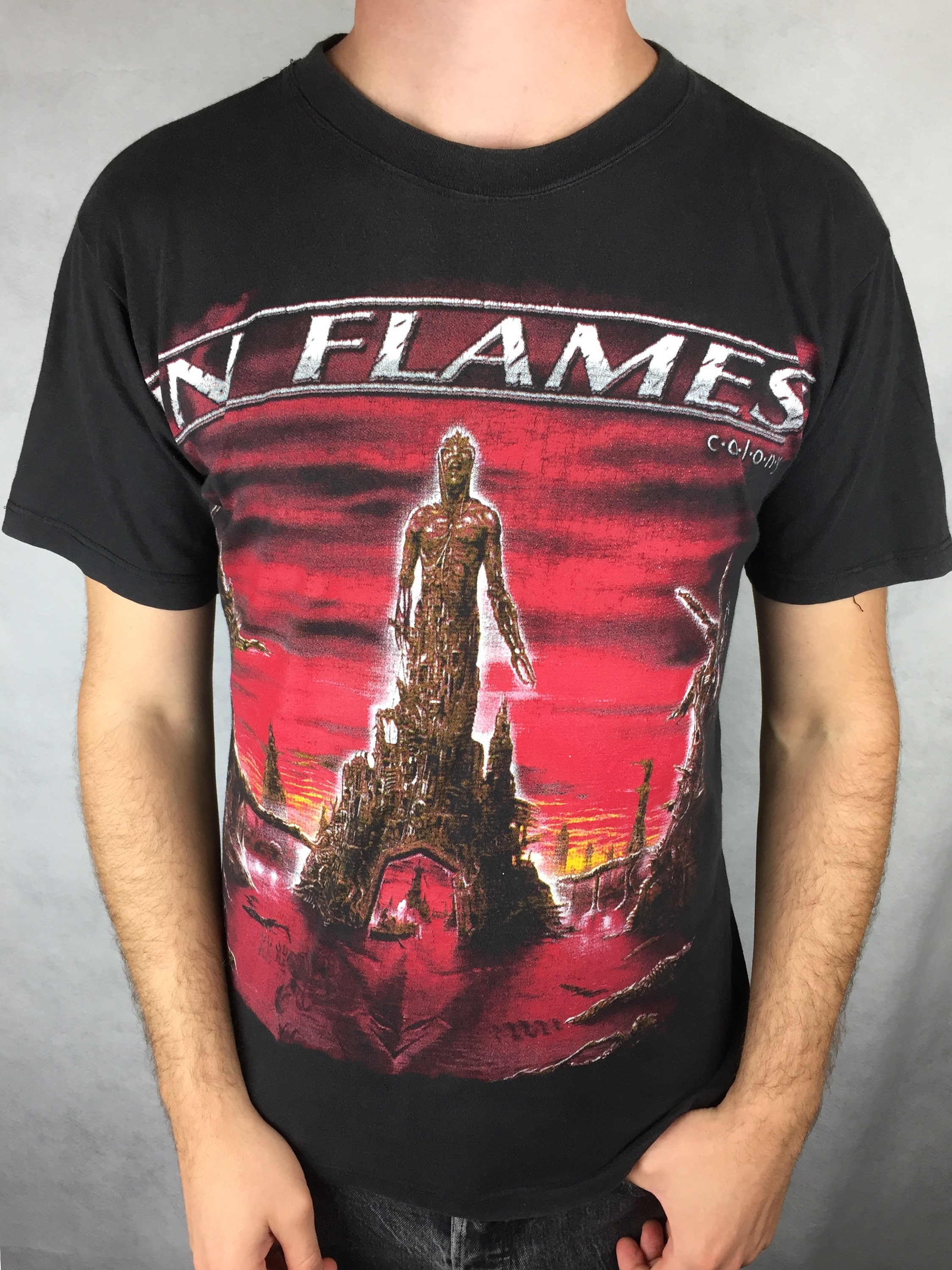 in flames band shirt