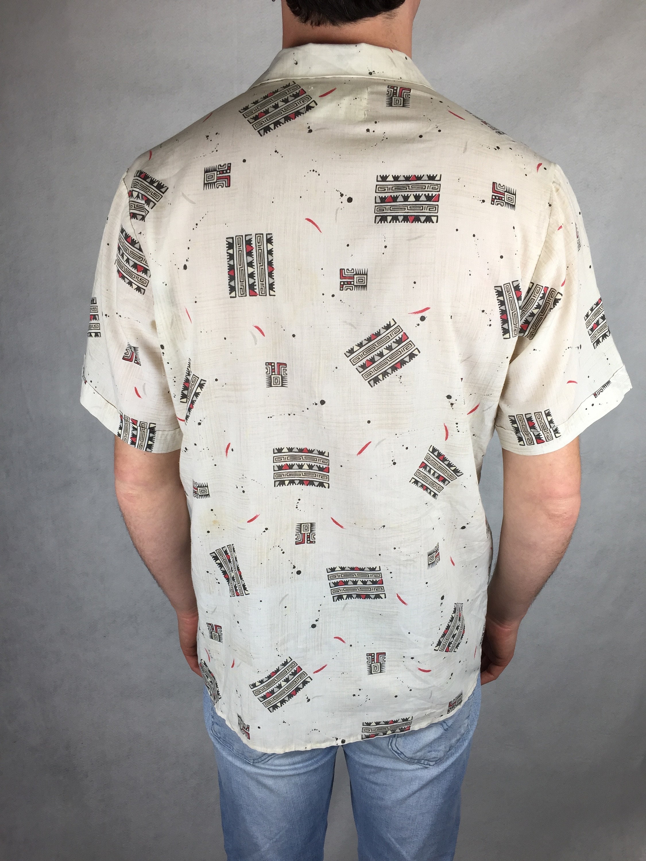 Camicia vintage anni 80/90 colorata crazy pattern shirt Etsy