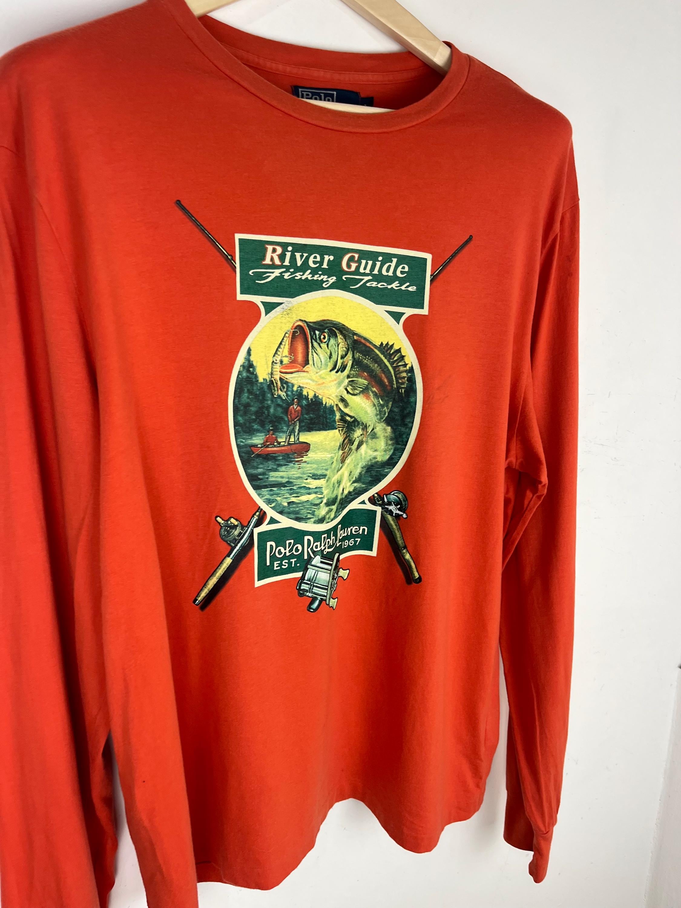 Polo Ralph Lauren T Shirt Long Sleeve Polo Sportsman Fishing River