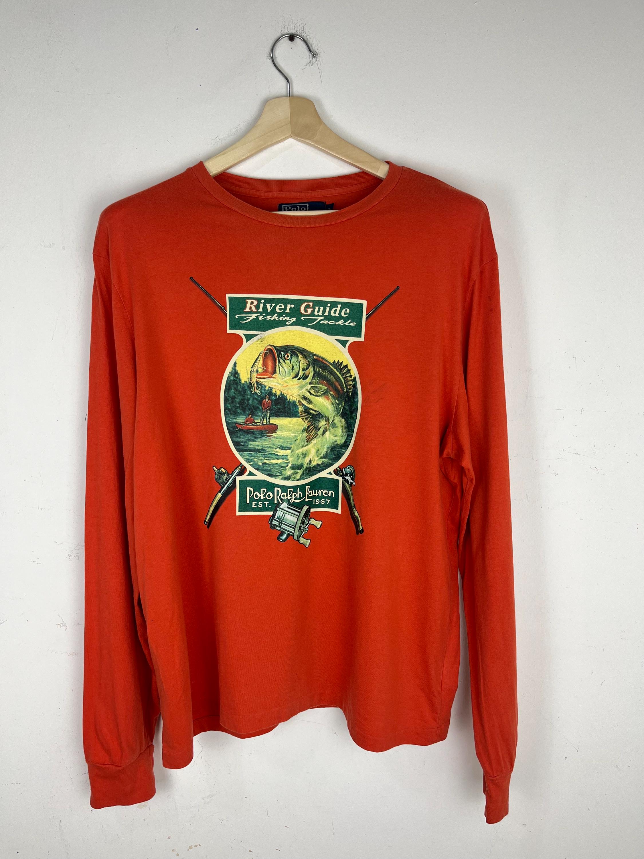 Polo Ralph Lauren T Shirt Long Sleeve Polo Sportsman Fishing River