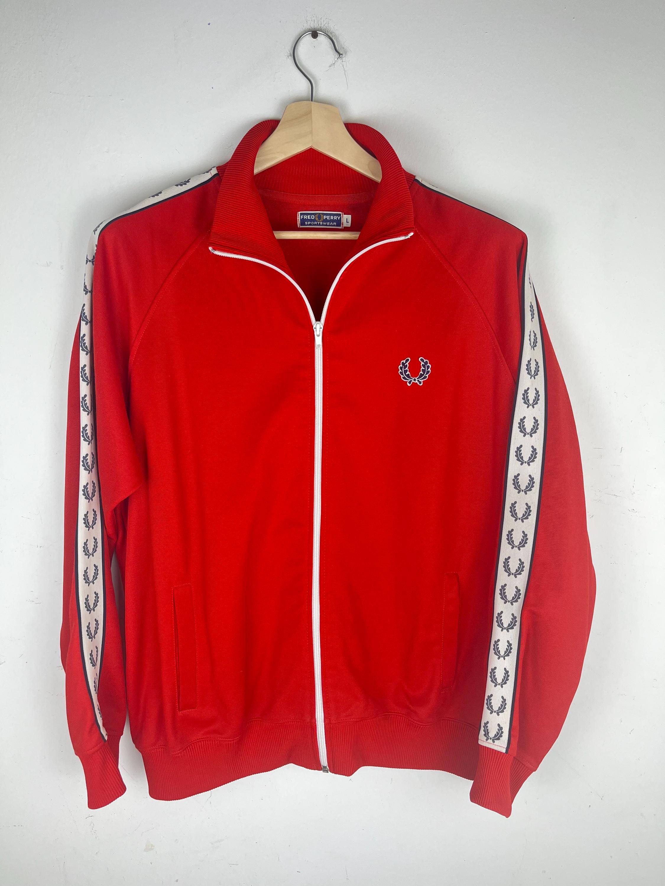 置物 FRED PERRY VINTAGE Vintage 90s Navy Fred Perry Striped 1/4 Zip Sweatshirt