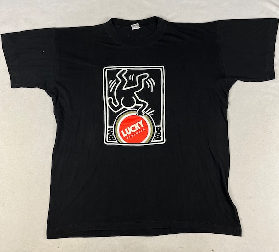 希少 90's LUCKY STRIKE ロゴ スウェット チャコール フェード