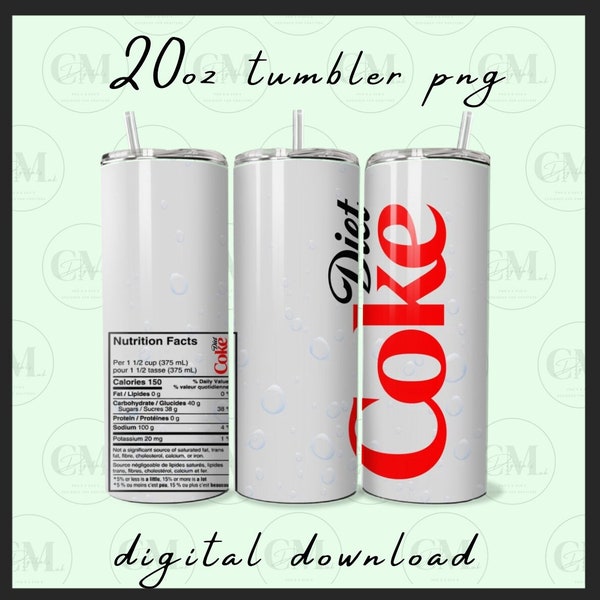 Diet Coke 20oz sublimation png