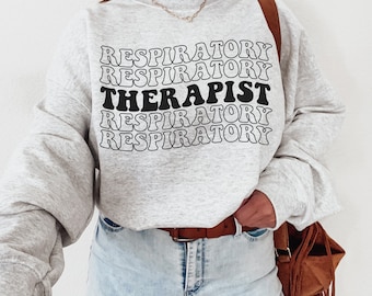 Retro Respiratory Therapist Crewneck Sweatshirt Shirt Hoodie, Respiratory Therapy, Pulmonologist Gift, RT Life, Pulmonology Shirt, RT Shirt