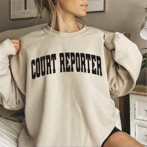Retro Gericht Reporter Sweatshirt Rundhals Stenograph Stenographie Sweatshirt Geschenk für Gericht Reporter Gericht B erstattung Steno Geschenk