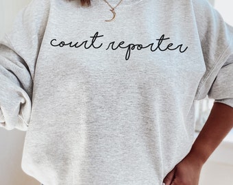 Gericht Reporter Sweatshirt Rundhals Stenograph Stenographie Sweatshirt Geschenk für Gericht Reporter Gericht B erstattung Steno Geschenk