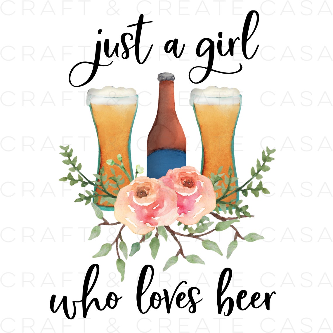Just A Girl Who Loves Beer PNG Sublimation Design Digital Etsy