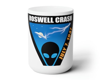 Tazza in ceramica Roswell UFO Crash da 15 once