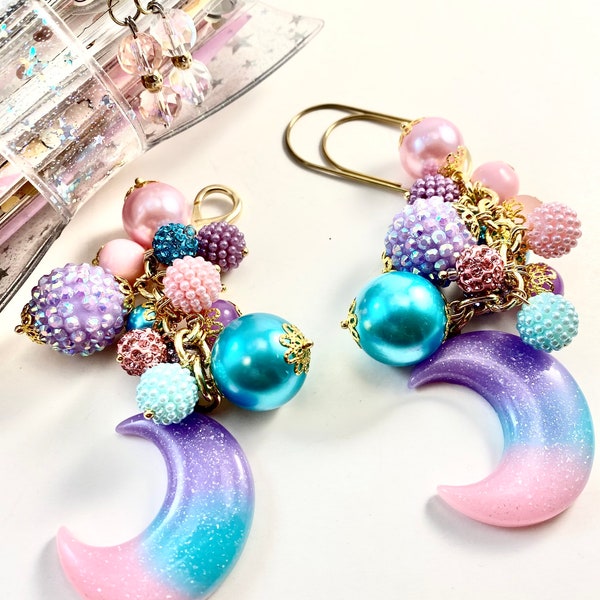 Galaxy Moon Charms / Planificador Charm Paperclip