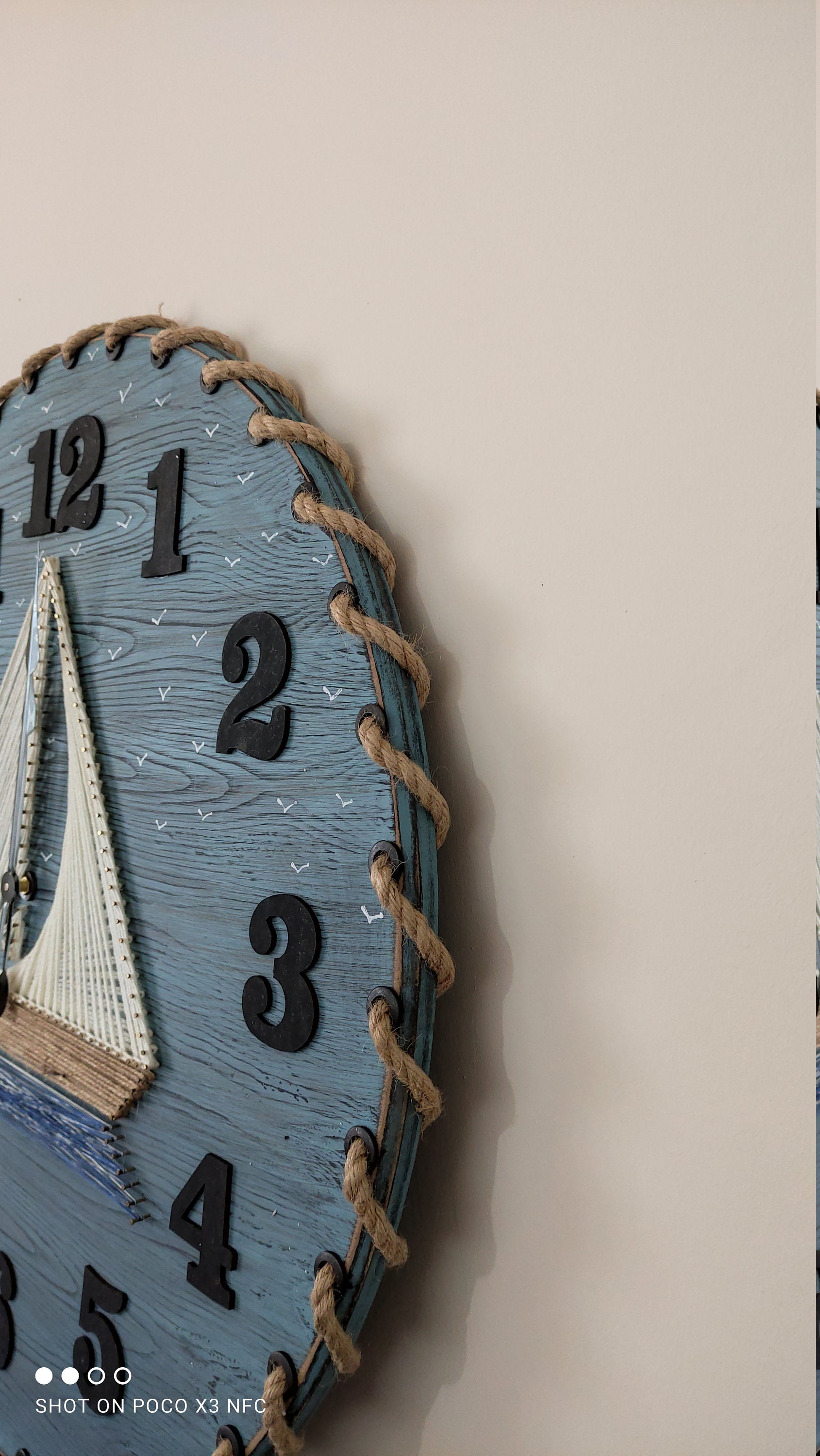 Wooden Rope Clock Nautical Gift Clock Rope Wall Clock Etsy