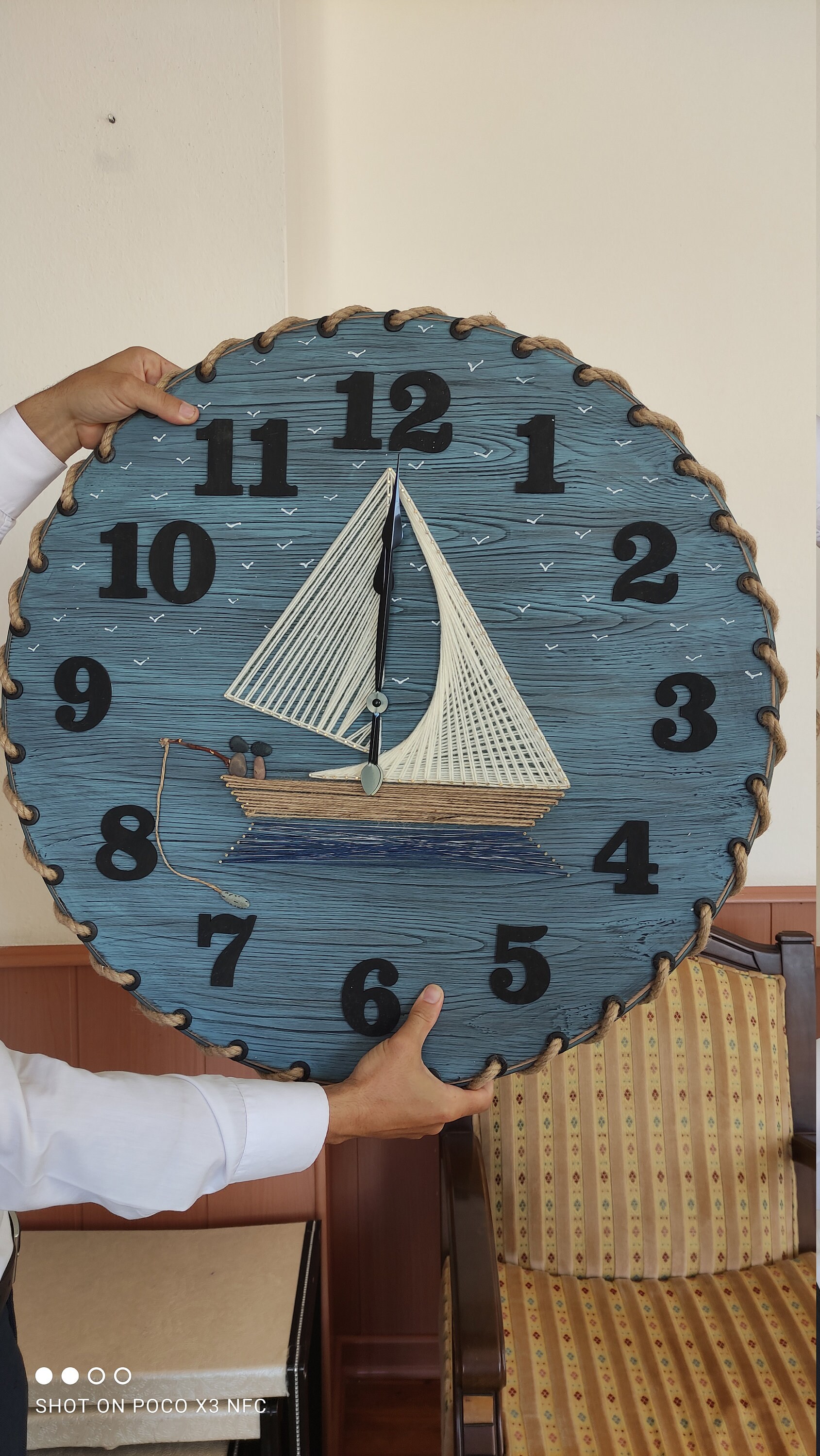 Wooden Rope Clock Nautical Gift Clock Rope Wall Clock Etsy UK