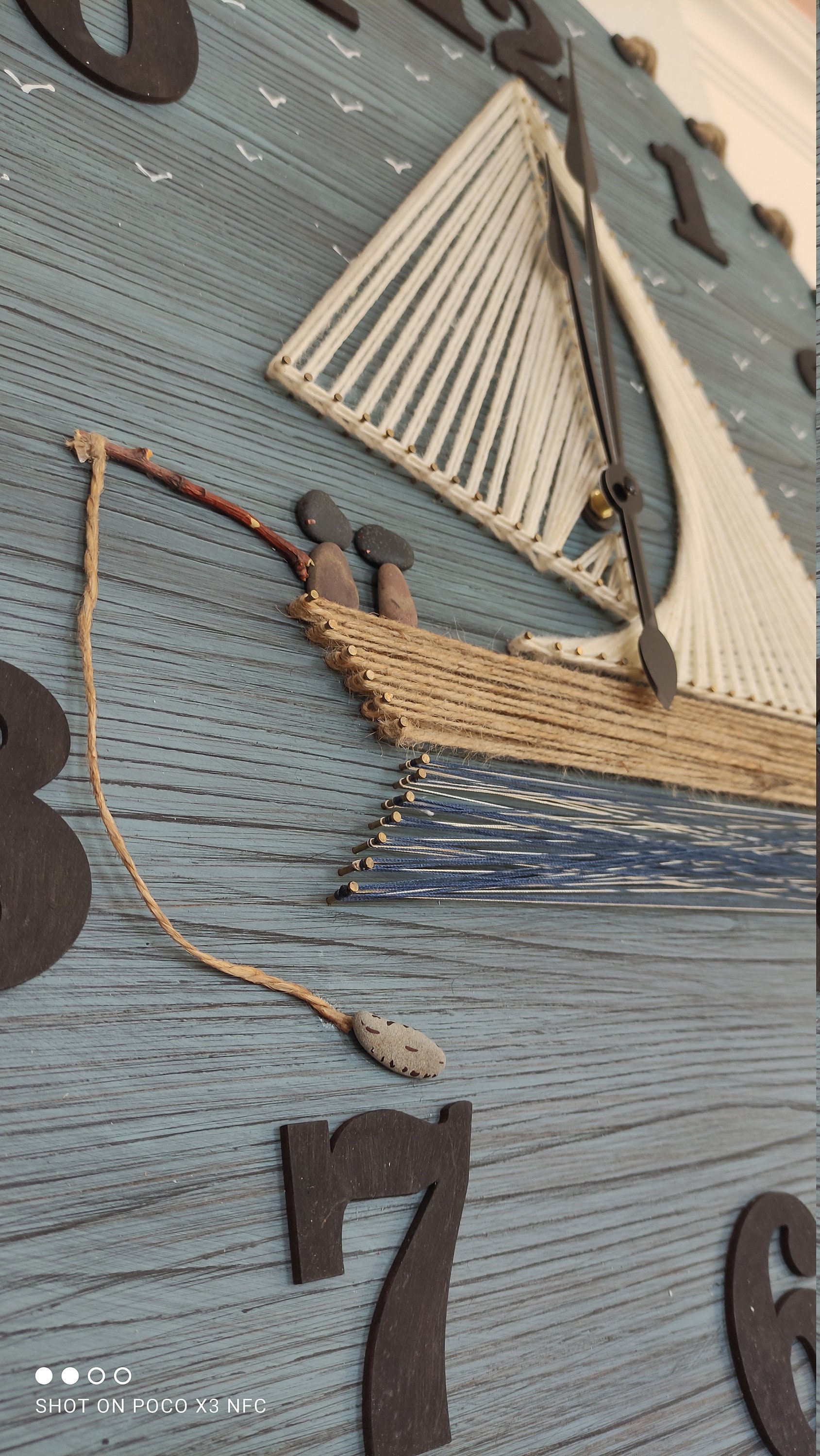 Wooden Rope Clock Nautical Gift Clock Rope Wall Clock Etsy