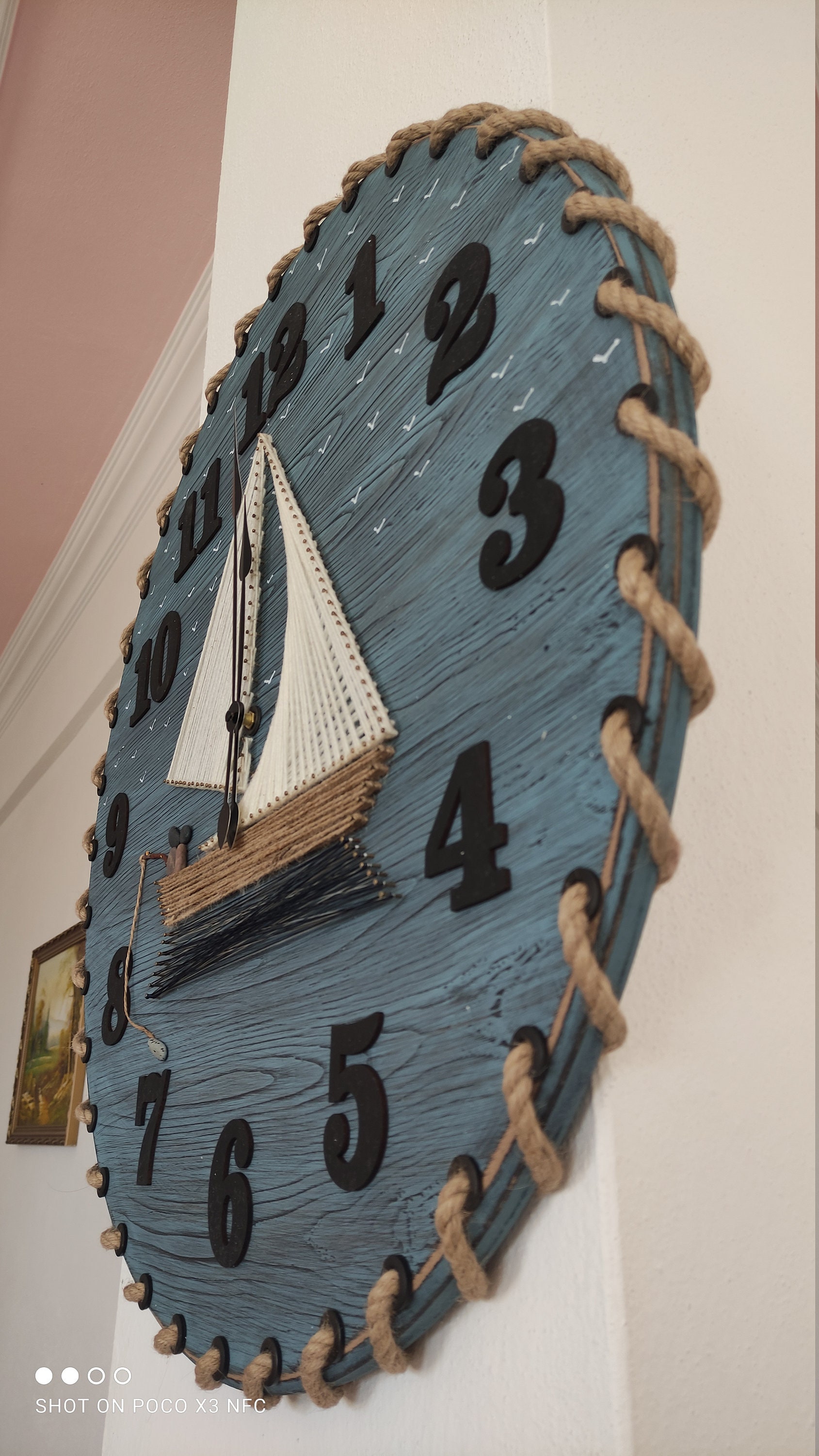 Wooden Rope Clock Nautical Gift Clock Rope Wall Clock Etsy UK