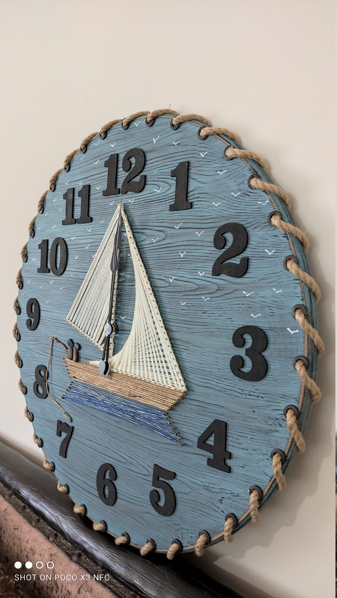 Wooden Rope Clock Nautical Gift Clock Rope Wall Clock Etsy UK