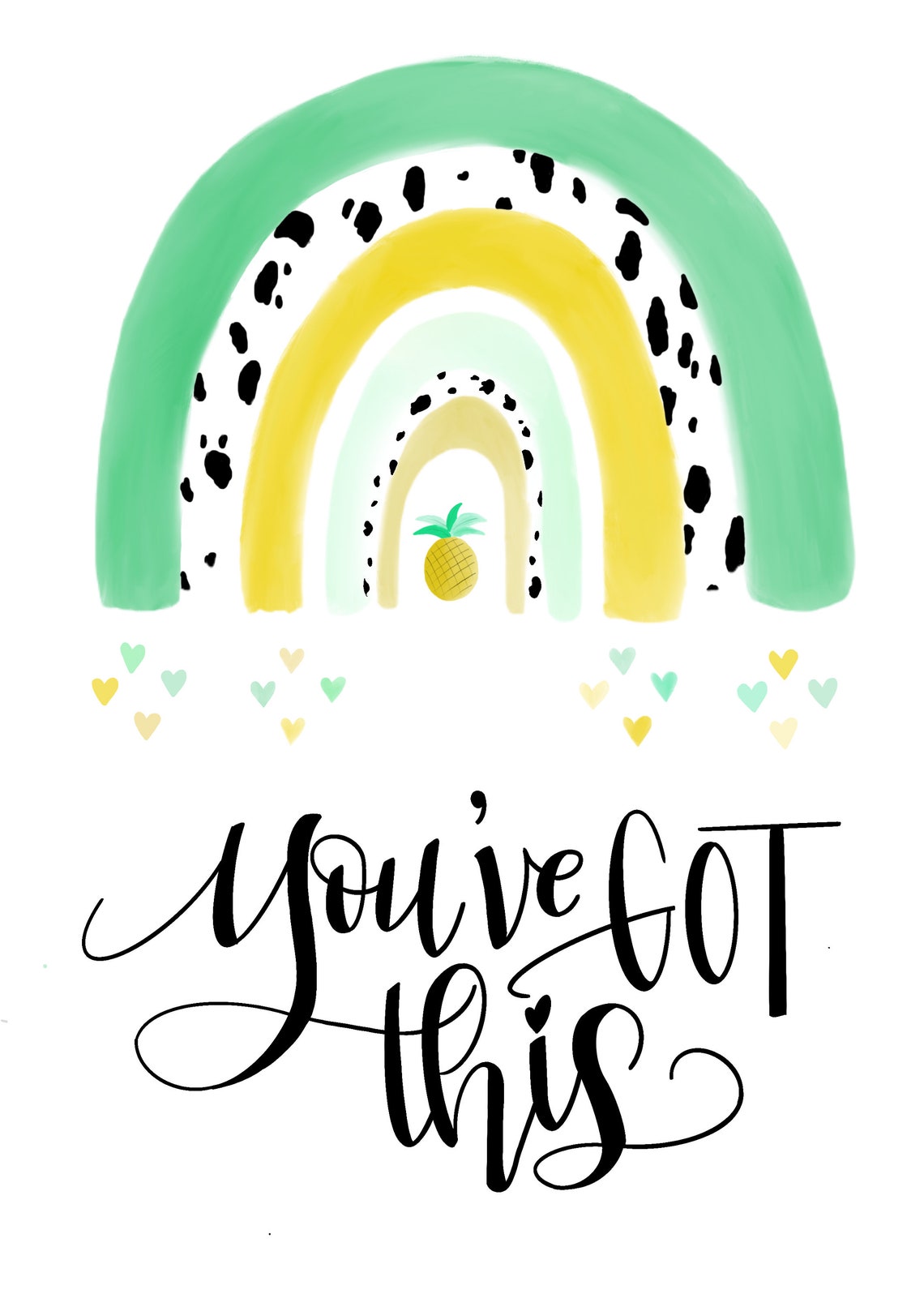 IVF inspirational quote with boho pineapple rainbow PRINT Etsy