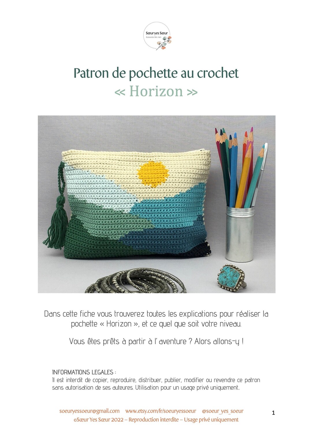 PDF Crochet Pouch Pattern Français/english/español, PDF Pouch Crochet