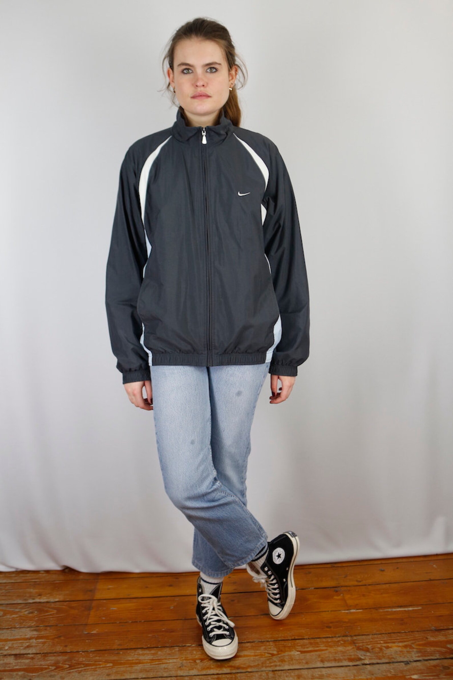 nike track jacket with taped side stripe