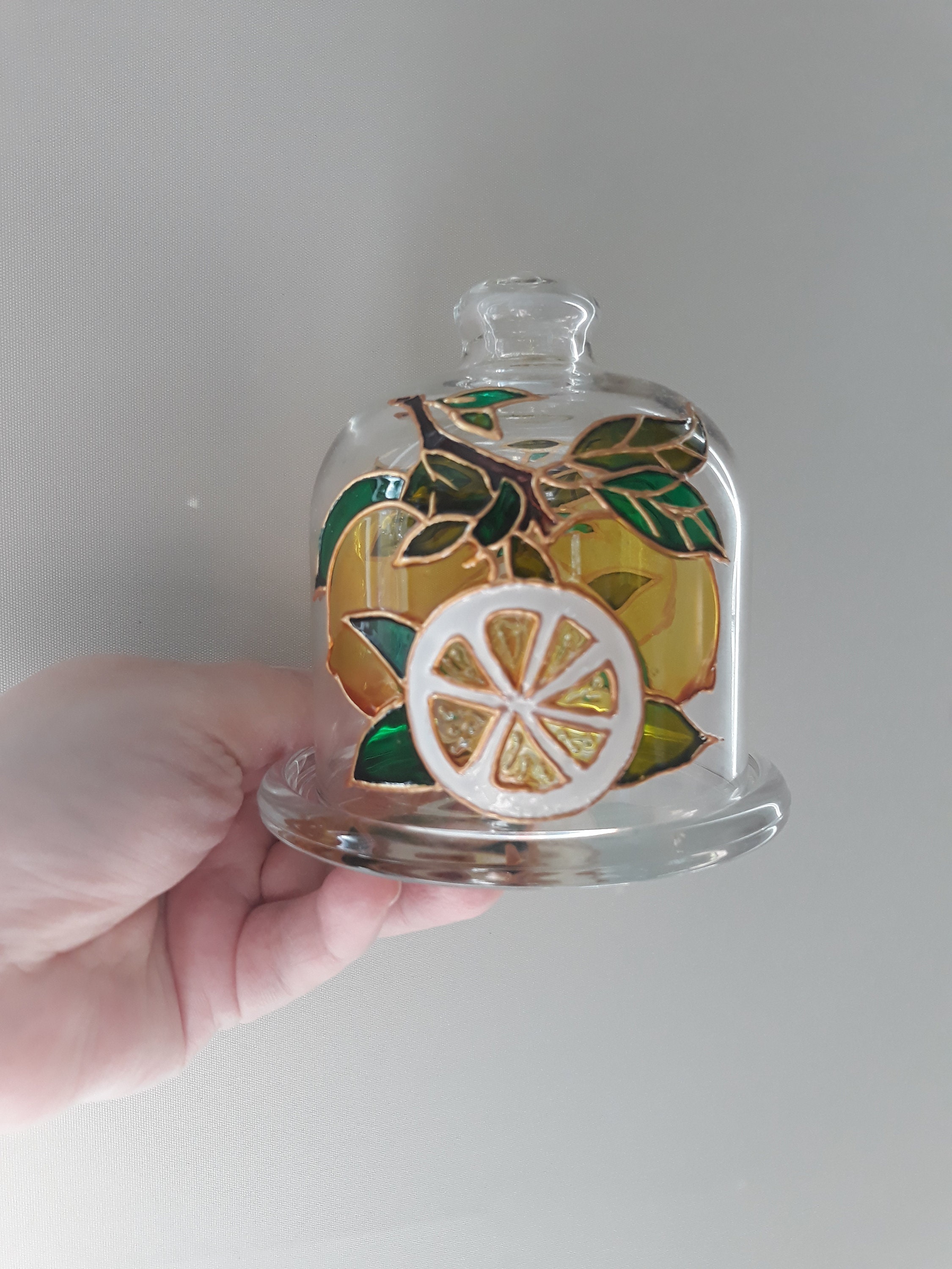 Glass lemon holder Etsy