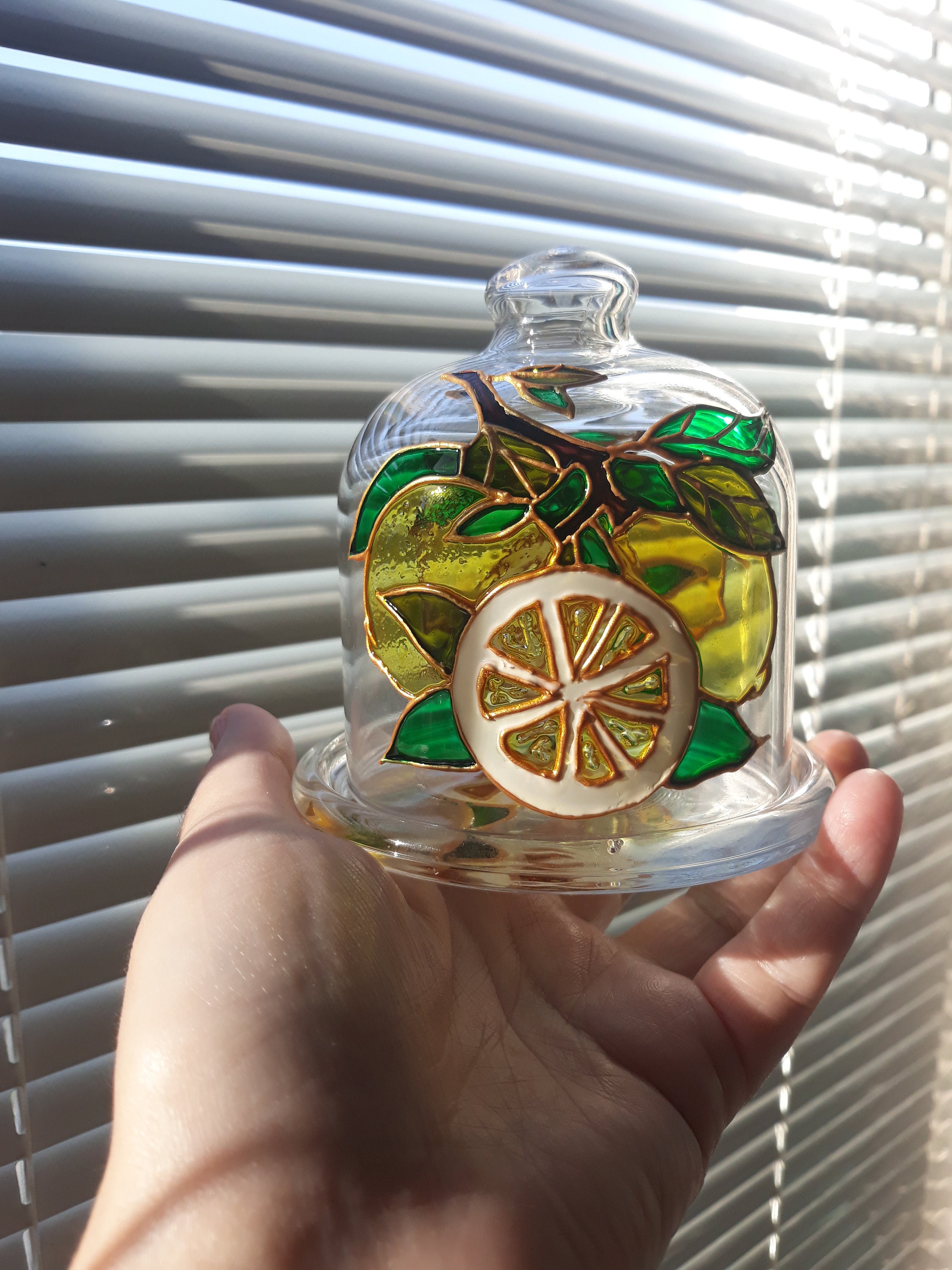 Glass lemon holder Etsy