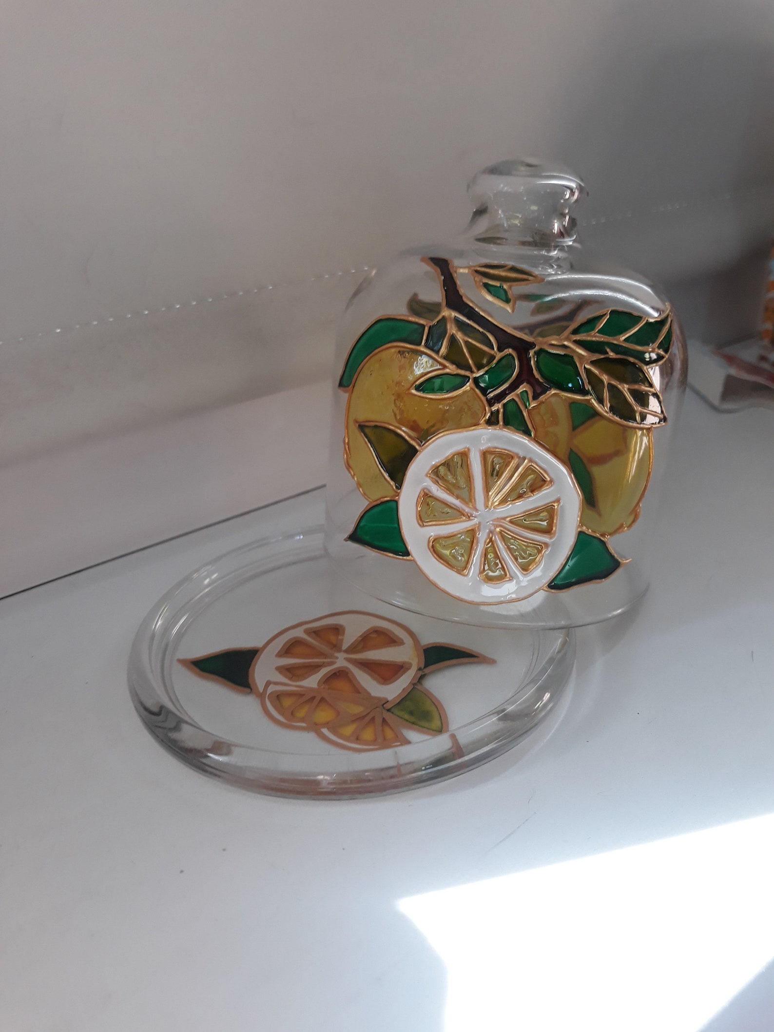 Glass lemon holder Etsy