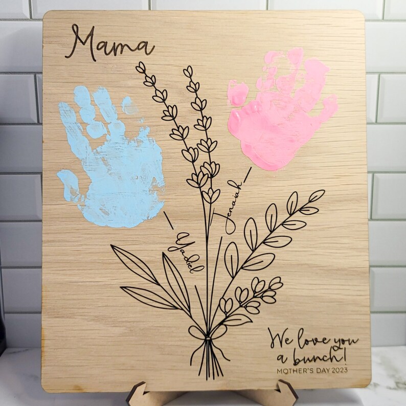 Handprint Art Handprint Mothers Day Gift Flower Handprint Etsy