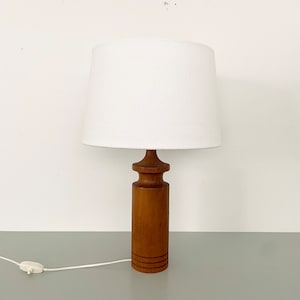 Swedish mid-century modern teak table lamp. Scandinavian 60&#39;s design. Sold without shade.