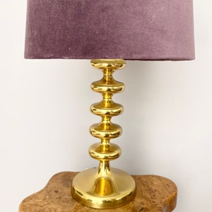 1970s brass bubble table lamp from Sweden. Scandinavian mid century modern.